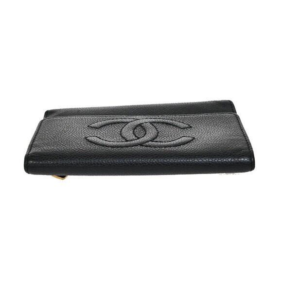 CHANEL CC Logo Trifold Compact Wallet Grained Calfskin Leather Black - Picture 15 of 16